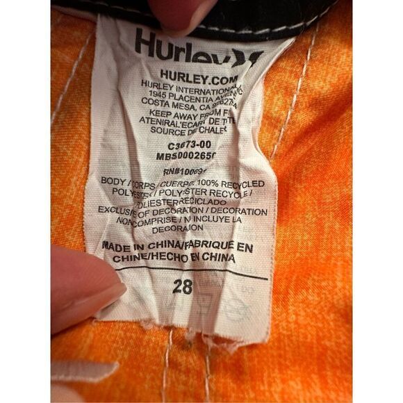 Hurley x Buckle Drawstring Surf Swim Board Shorts Orange Size 28 - Picture 6 of 6